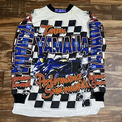 Vintage Team Yamaha Racing Shirt Jersey All Over Print Snowmobile Size L RARE • $124.99