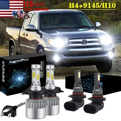 For Toyota Tundra 2000-2006 4PC LED Headlight Hi Low Beam + Fog Light Bulb White • $29.98