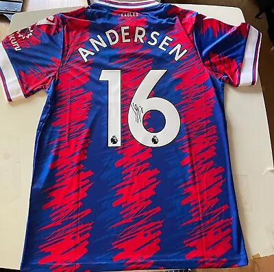 £59 • Buy Joachim Andersen Signed Crystal Palace 2022 2023 Home Shirt Exact Proof
