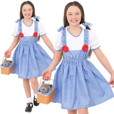 Childs Kansas Girl Costume Fairytale School Book Day Kids Dorothy Fancy Dress • £10.99