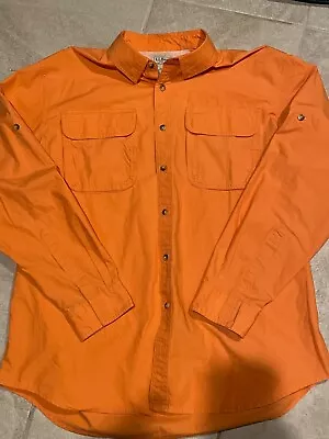 L.L. Bean Men’s Vented Hunting/Fishing Shirt Orange Size L Pockets Breathable • $19.99