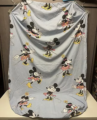 Vintage Disney Minnie Mouse Fitted Bed Sheet Twin Blue High Heels Flower • $22.40