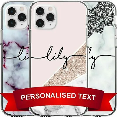 $16.95 • Buy Silicone Cover Case Marble Personalised Name Text Birth Date Word Custom Printed