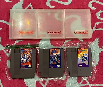 NES Mega Man 2/3/4 Video Game Lot! AUTHENTIC & CLEAN With Vintage Nintendo Cases • $120