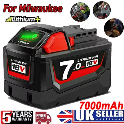 For Milwaukee M18 18V XC 7.0AH Extended Capacity Battery 48-11-1860 48-11-1880 A • £19.34