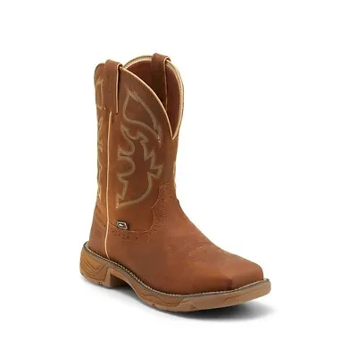 Justin Men's Stampede Rush Saddle Tan Steel Toe Work Boots WK4331 • $179.98