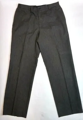 CLAIBORNE Men's Pants 34 X 32 Charcoal Pinstripe Dress Pants Wool Blend Stretch • $15