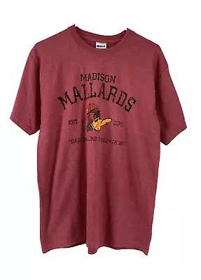 Madison Mallards Est 2001  Baseball Like It Oughta Be  Red Gildan T-Shirt Size M • $18