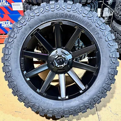 4) 20x9 Fuel D437 Contra Black Wheels 33  AT Tires 8x170 Ford Excursion F350 • $2279.05