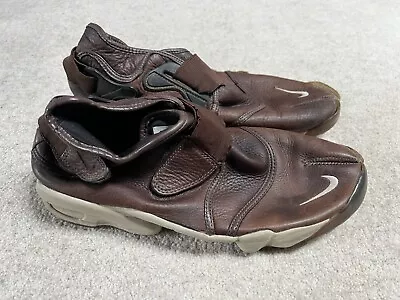 Nike Air Rift Cover 2002 Vintage Men's Leather Trainers In Brown - Size 9 - Rare • £70