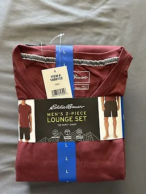 Eddie Bauer 2-Piece Pajama PJ Sleep Lounge Set (Burgundy/Grey) Size: Large • $14.99