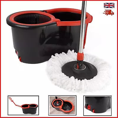 Spin Mop And Bucket Set Floor Cleaning Mopping Bucket Convenient Wheels • £13.99