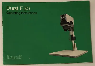 Durst F30 Darkroom Enlarger Instruction Manual Ref C • £7.99