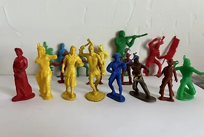 Vintage ‘60 & ‘70s Western COWBOY & Indians Plastic Diff Sizes Figures Some MPC • $3.85