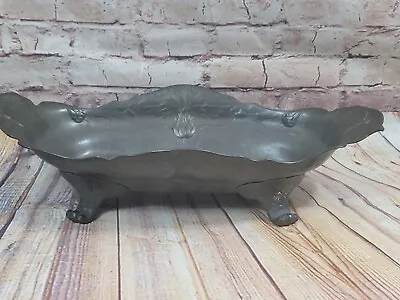 Antique  Pewter Jugendstil Kayserzinn Dragonfly Centerpiece Footed Bowl #4270 • £93.52