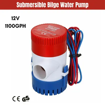 $15.99 • Buy 1100GPH Submersible Bilge Water Pump 12V Camp Fishing Boat Caravan Pool