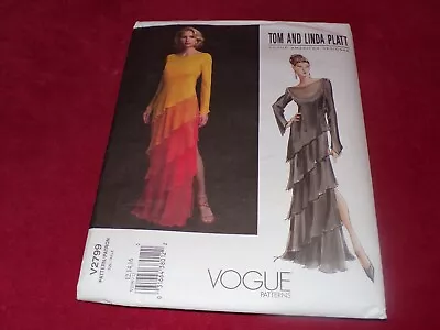 🌸 Vogue American Designer #v2799-tom & Linda Platt-ladies Dress Pattern 12-16ff • $28.49