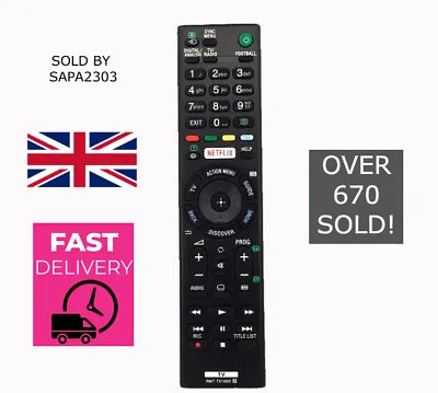 £4.95 • Buy Remote Control For Sony BRAVIA KDL43W809CBU Smart FAST FREE UK POST
