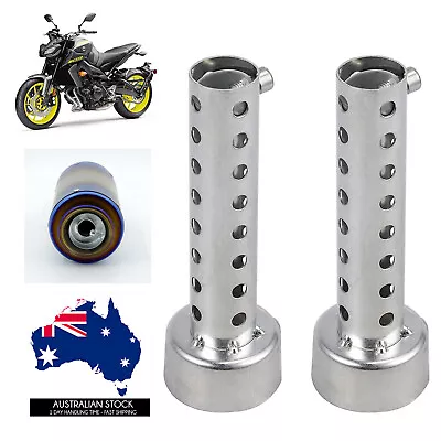 2X 45mm Motorcycle Exhaust Pipe Silencer Muffler Insert Baffle DB Killer Silver • $18.85