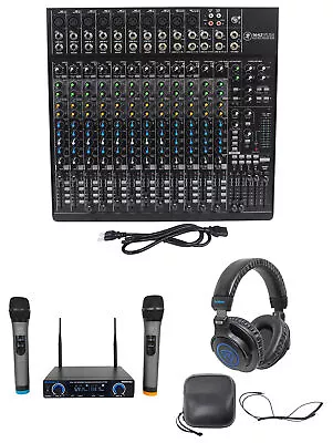 Mackie 1642VLZ4 16-channel Compact Analog Mixer+(2) Wireless Mics+Headphones • $649