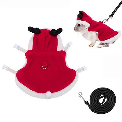 £12.03 • Buy Small Animal Pet Rabbit Rat Clothes Lead Vest Harness With Leash Christmas S/M
