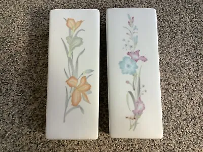 Pair Of Vintage Ceramic Radiator Hanging Humidifiers Floral Design 20cm Tall • £9.99