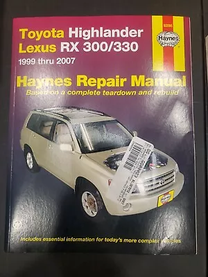 Haynes #92095 Repair Manual Toyota Highlander Lexus RX 300/330 1999-2007 • $25.99