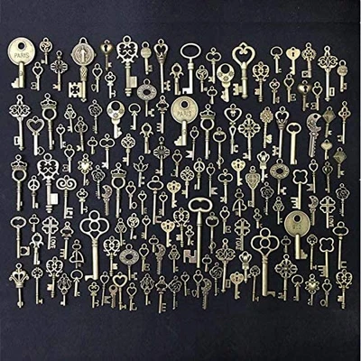 $20.99 • Buy Lot Of 150 Vintage Antique Skeleton Furniture Cabinet Old Lock Keys Jewelry