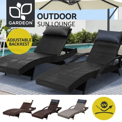 $364 • Buy Gardeon Sun Lounger Wicker Lounge Day Bed Sofa Patio Outdoor Setting Furniture