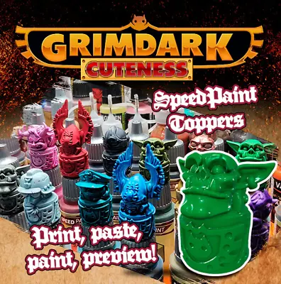 Grimdark Cuteness - SpeedPaint Bottle Toppers • $5