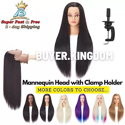 Practice Cosmetology Mannequin Styling Doll Head With 26 -28  Straight Long Hair • $34.43