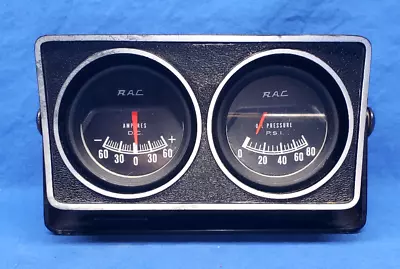 NOS Vintage 1970s RAC Oil Pressure Amp Dual Gauge Set Pod Day 2 Hot Rod • $59.99