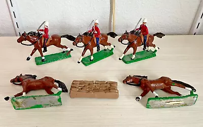 Metal Red Toy Soldiers And Horses Lot • $19.99