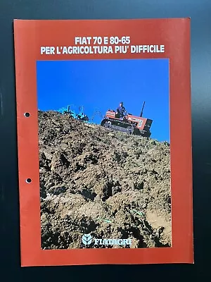 FIATAGRI 70E 80-65 CRAWLER TRACTOR BROCHURE ITALIAN CLASSIC FARM 80s MODEL • £5.50