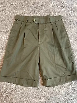 LACOSTE Womens Lovely High Waist Tailored Chino Shorts W30 Khaki • £18