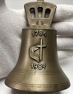 Vintage Methodist Church Bicentennial Cokesbury Bell Bronze Heavy Crown READ • $60