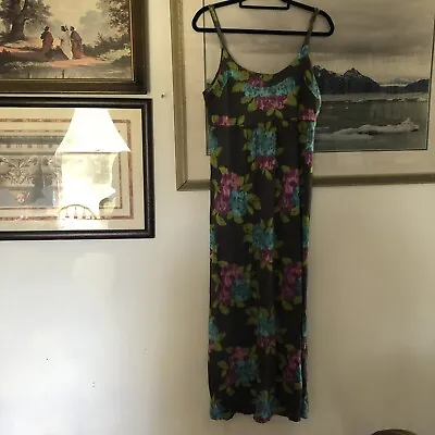 Old Navy Maternity Gray Blue Purple Floral Maxi Dress Sz S A2697 • $12