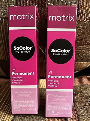 Lot Of 2 Matrix SoColor Permanent Hair Color Pre-Bonded-2N • $25