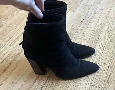 Zara Black Suede Boots Size 39 Size 8 Made In Spain • $16