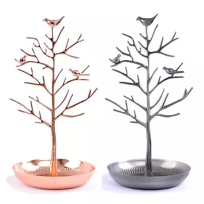 Metal Jewellery Tree Organiser Ornamental Bird Display Stand Holder Tower • £7.99