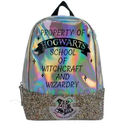 £12.50 • Buy Harry Potter Rucksack Backpack Novelty Silver Glitter School Bag Girls