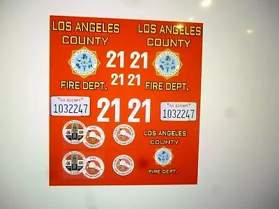 Los Angeles County California Fire Department Logos For 64 Scale  2 For 1 Money • $10.99