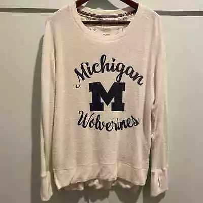 Womens University Of Michigan Wolverines Sweatshirt XL Comfy Terry Thumb Holes • $24.99