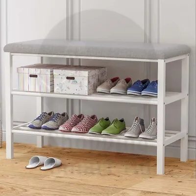 $66.45 • Buy Bench Shoe Rack Shelf Rail Slatted Bedroom Shoes Oragniser Stand
