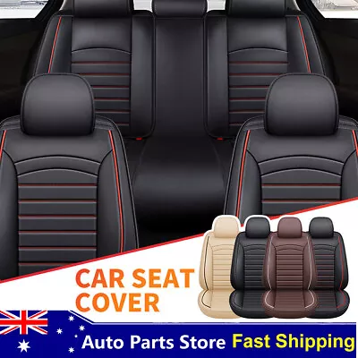 Leather Car Seat Covers Front Rear For Nissan X-trail Pulsar Qashqai Navara Part • $104