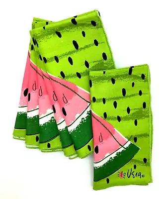 Vintage Vera Neumann Cloth Napkins W/ Watermelons ~ 16 X 16  ~ Set Of 6 • $30