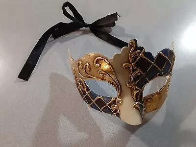 Vintage Original Hand Painted Venezia Masquerade Stamped Mask Made In Italy  • $18