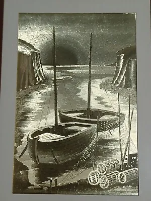 Manifestations Inc Optical Illusionary Art Fishing Sail Boats 8X10 Vintage Print • $14.99