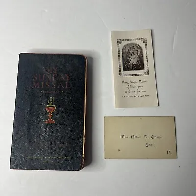 My Sunday Missal & Manual W/ Novena Manual Latin English Catholic Stedman 1940 • $24.49