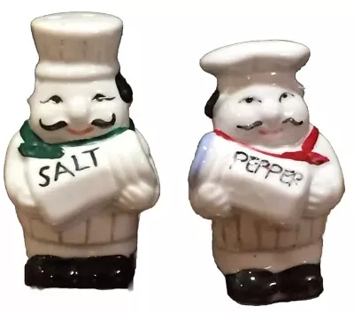 Vintage Salt & Pepper Shakers Chefs Porcelain 4  • $8.50